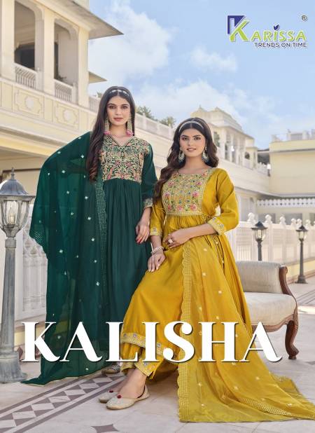 Karissa By Kalisha Viscose Silk Readymade Suits Catalog